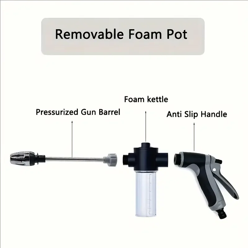 high pressure car wash foam gun with long handle adjustable nozzle for cleaning, watering and inflating tires includes foam High Pressure Car Wash Foam Gun With Long Handle - Adjustable Nozzle For Cleaning, Watering And inflating Tires - includes Foam 3