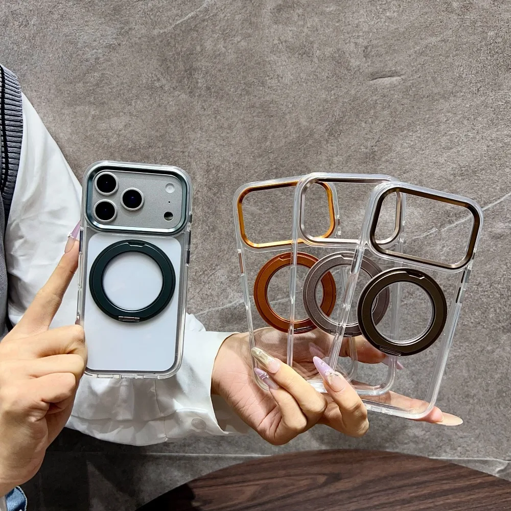 Rotating Stand Case with Magnetic Ring, Clicky Sound, and Military-Grade Drop Protection