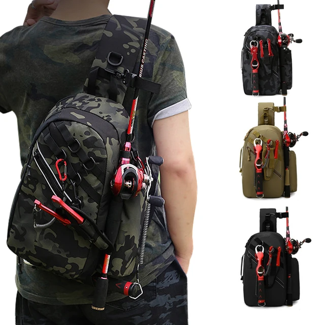 Multi-function Fly Fishing Tackle Storage Bag Waterproof Fishing Sling  Backpack Fishing Gear Bag Fishing Accessories