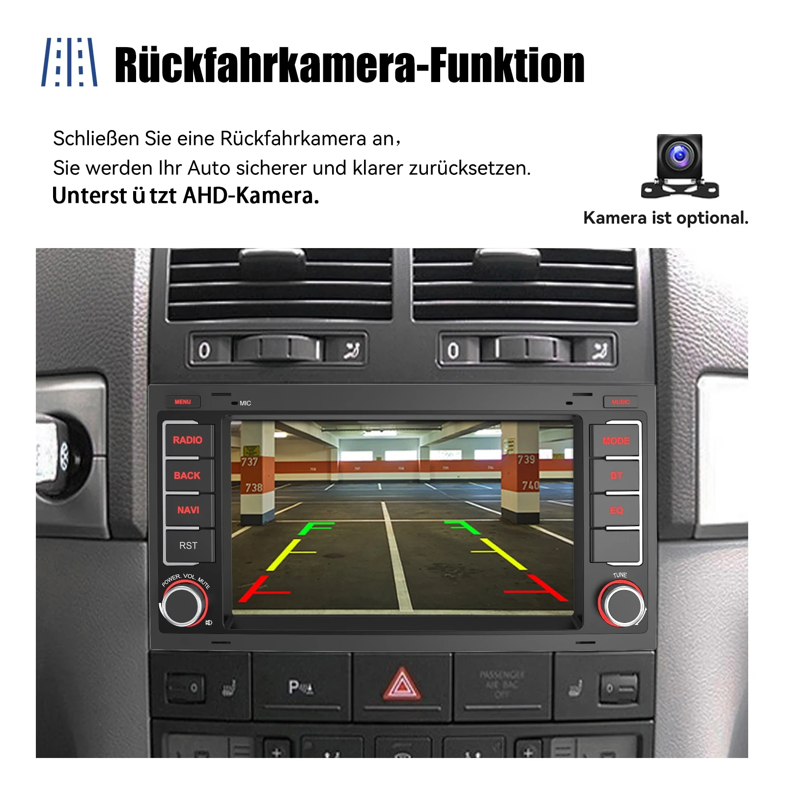 ESSGOO 7 "Display Android 14 Für VW T5 Multivan Transporter Drahtlose Carplay Androdi Auto GPS Nav WiFi BT RDS BT SWC Spiegel Link – Detail 17