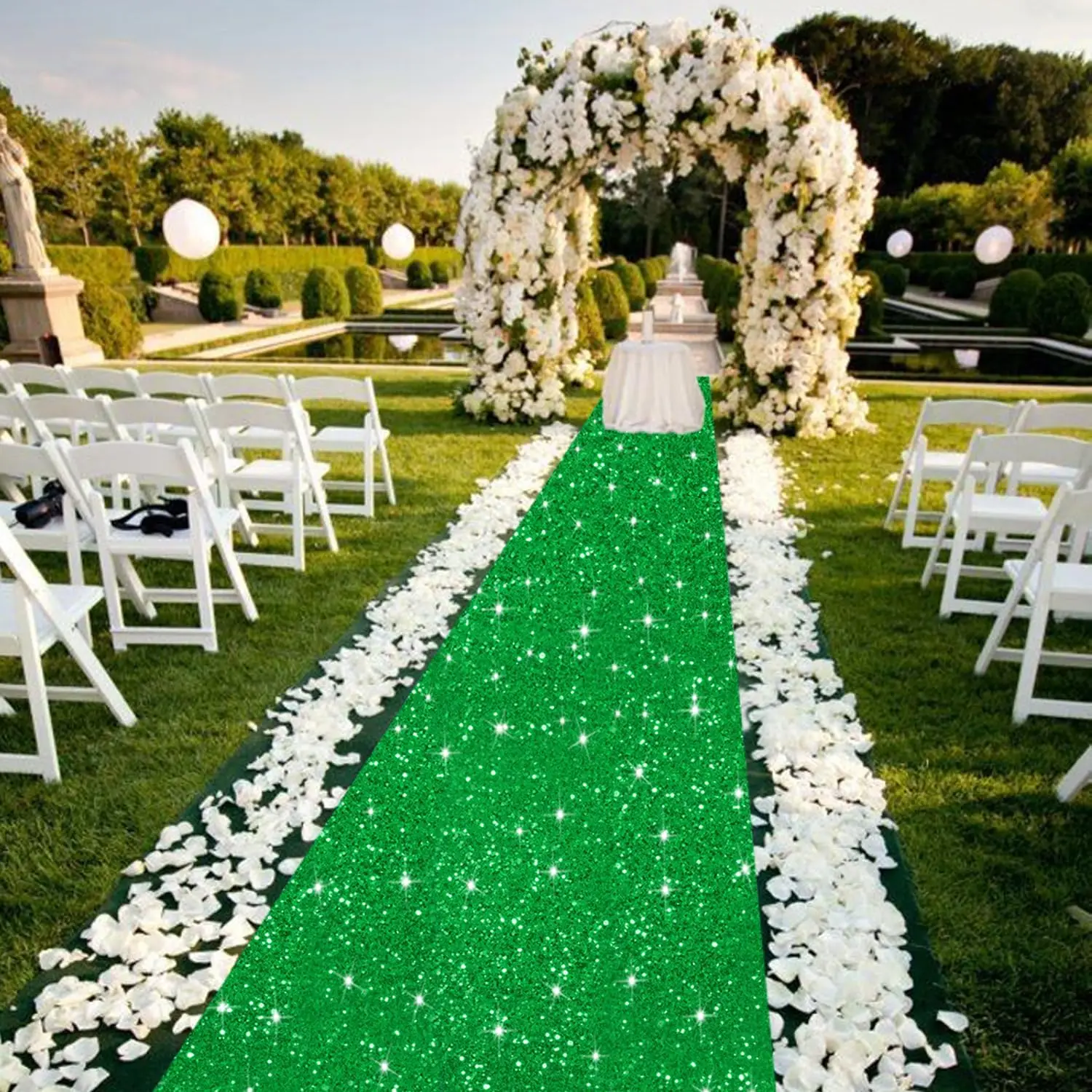 New Sparkling Green Carpet Wedding Hall, Corridor Decoration Carpet, Wedding Decoration, Holiday Accessories, Outdoor Carpet