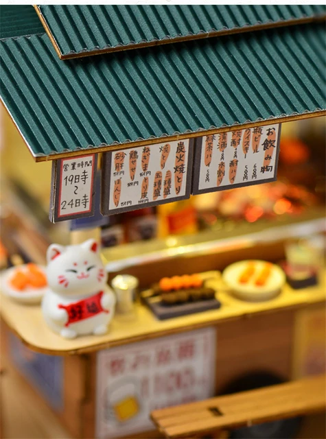 Kit Maison De Poupée Miniature Japonaise Avec LED - DIY En Bois, Meubles, Accessoires, échelle 1:24