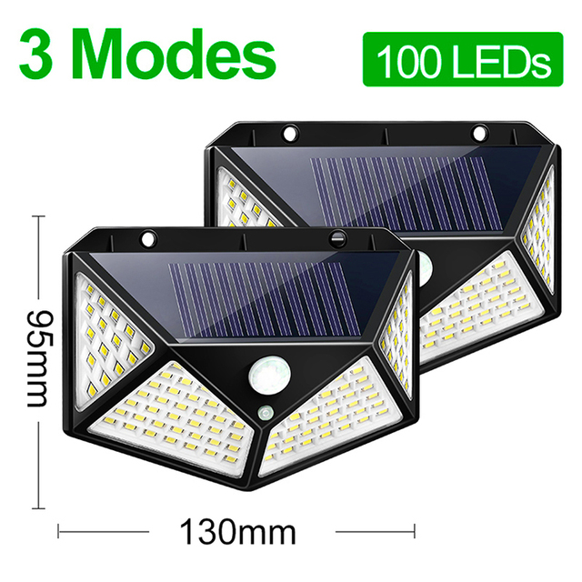 100 Solar Led Light Outdoor Solar Light With PIR Motion Sensor Solar Lamp Outdoor Sunlight Waterproof Wall Lamp For Garden