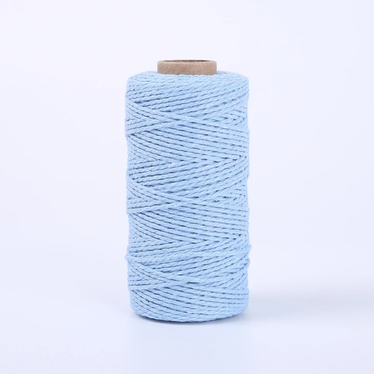 100M/Roll 2mm Cotton Rope Colorful Twine Macrame Cord Rope String Thread DIY Crafts Braided Twisted Cotton Home Textile Decor 