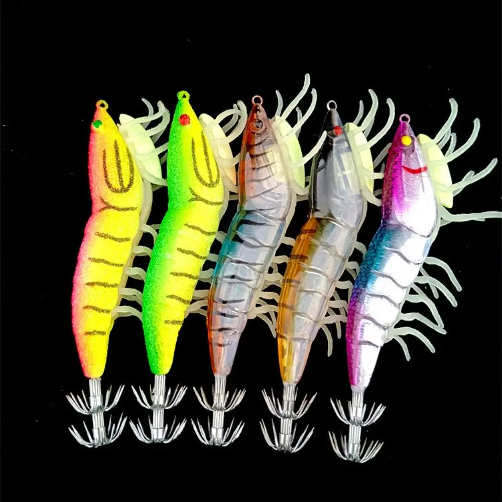 

3.0#/3.5# Fishing Lure Artificial Squid Hook Jigs Noctilucent Squid Cuttlefish Jigs Lure Spinnerbait Wood Shrimp For Sea Fishing