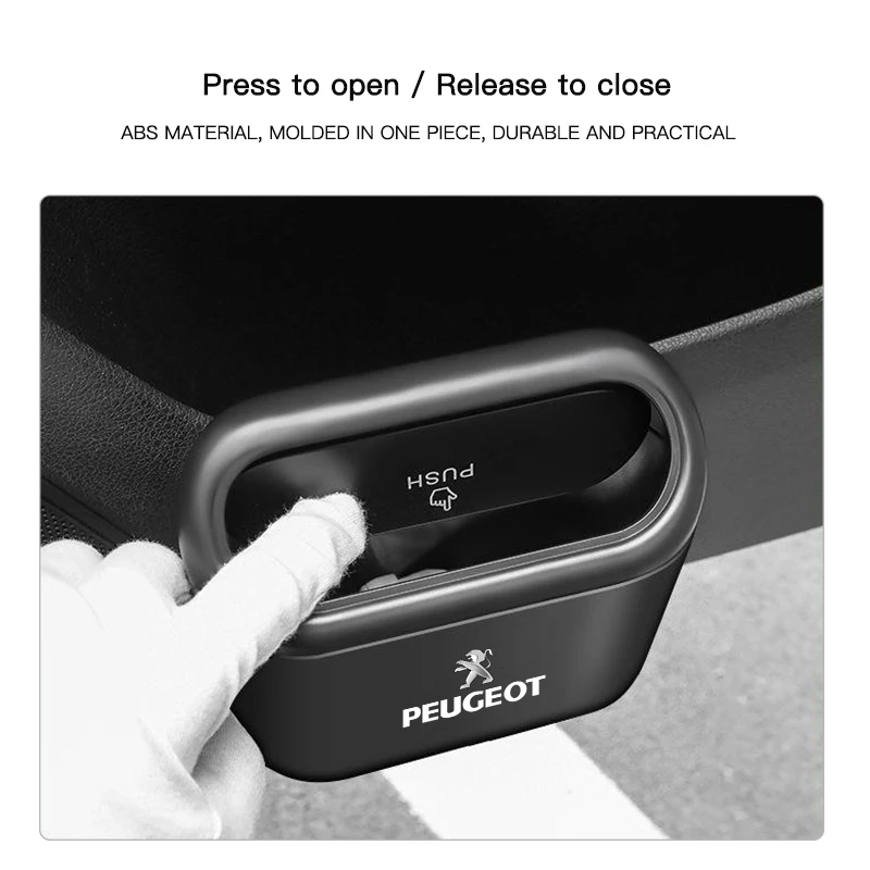 In-vehicle Trash Can Car Garbag Case Storage Bucket Accessories For Peugeot 408 4008 308 3008 Rifter 5008 508 2008 208 301 car trash can