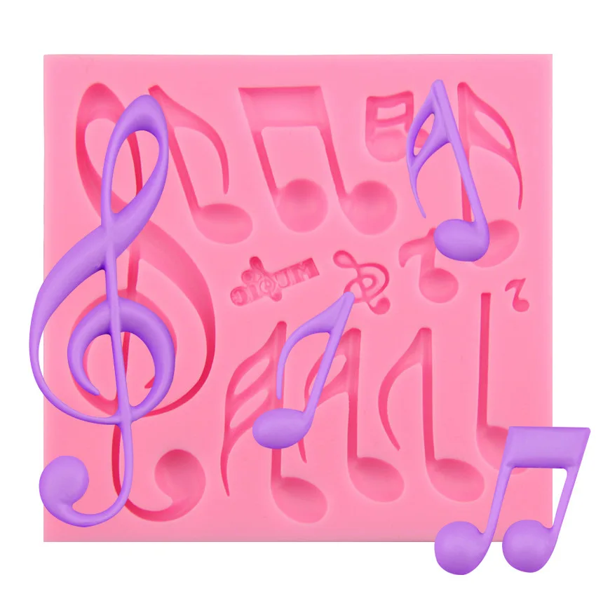 

3D Music Note Silicone Mold Cake Decor Baking Tools DIY Fondant Cupcake Topper Chocolate Candy Clay Gumpaste Resin Craft Mould