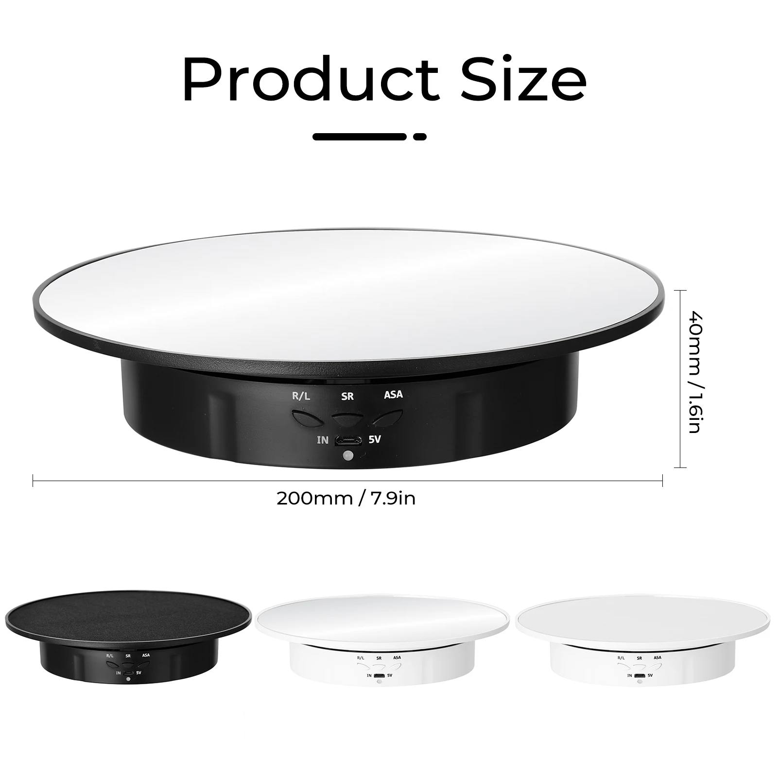 New 138/145/200mm 3 Speeds Photography Rotating Display Stand 360 Electric  Rotating Product Display Turntable for Video Shooting