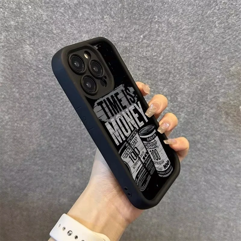 Luxury Time is Money Printed Soft Phone Case Cover