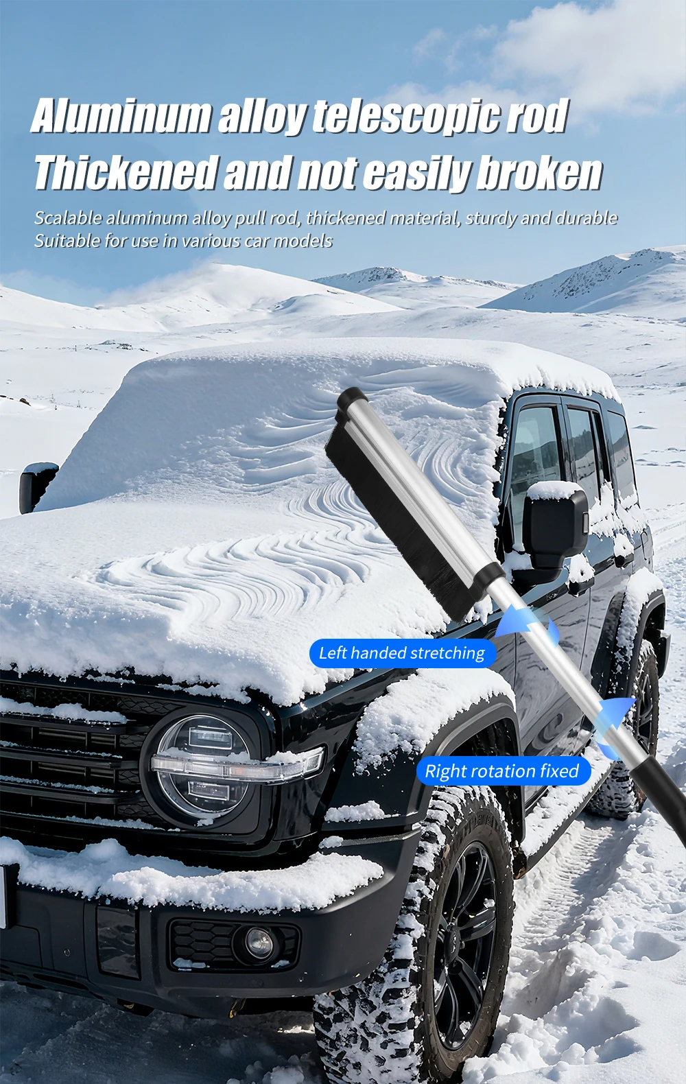 2-in-1-Auto-Eiskratzer und Schneebürste, Auto-Schaber, Schneebürste, Fensterreiniger, ergonomischer Schaumstoffgriff für Auto, LKW, SUV, ATV, SSV – Detail 6