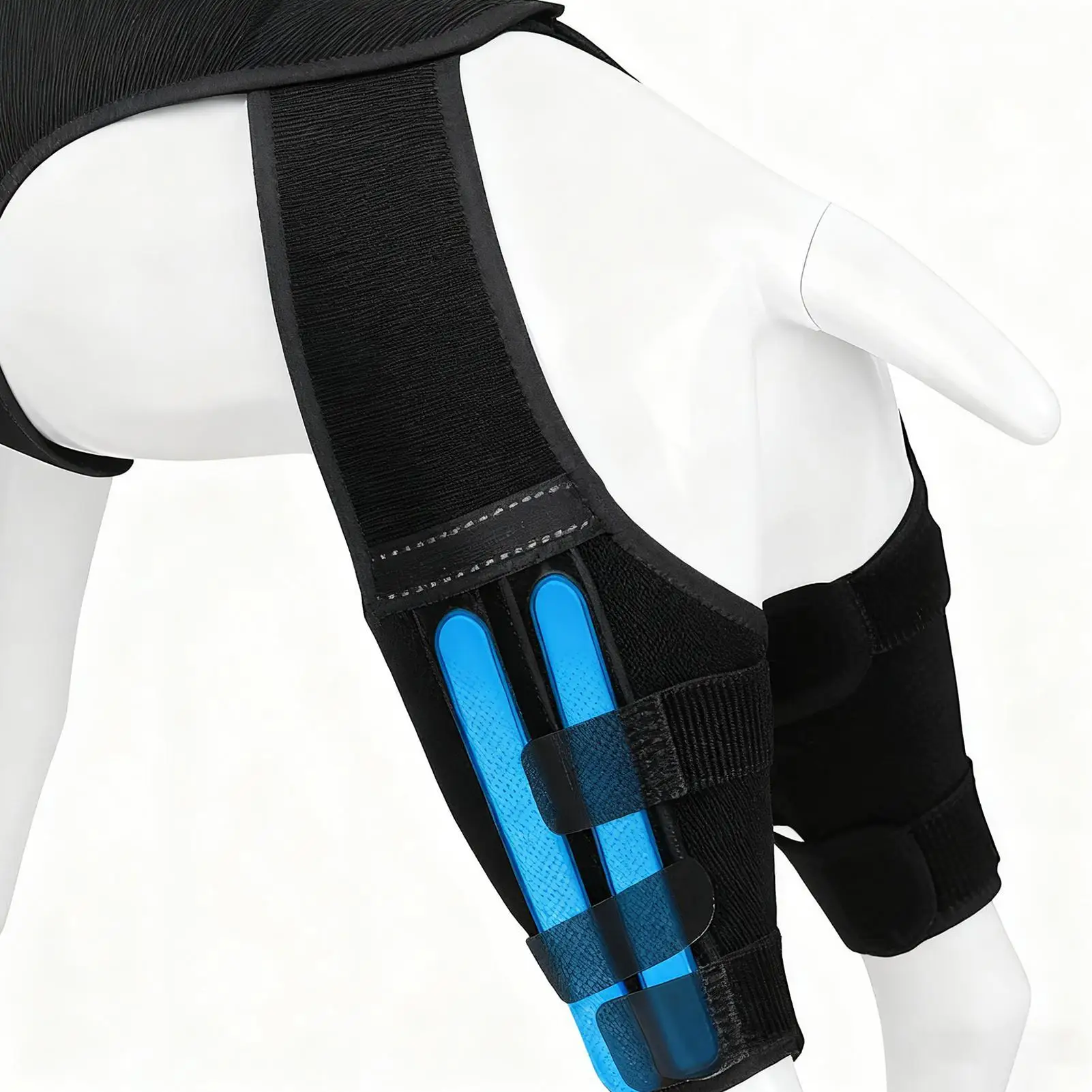 Hundebeinbandage, verstellbare Gelenkbandage mit 4 Metallstabilisatoren, Unterstützung für das Hinterbein zum Wandern, Training, Outdoor-Aktivitäten, Parkbesuch – Detail 5