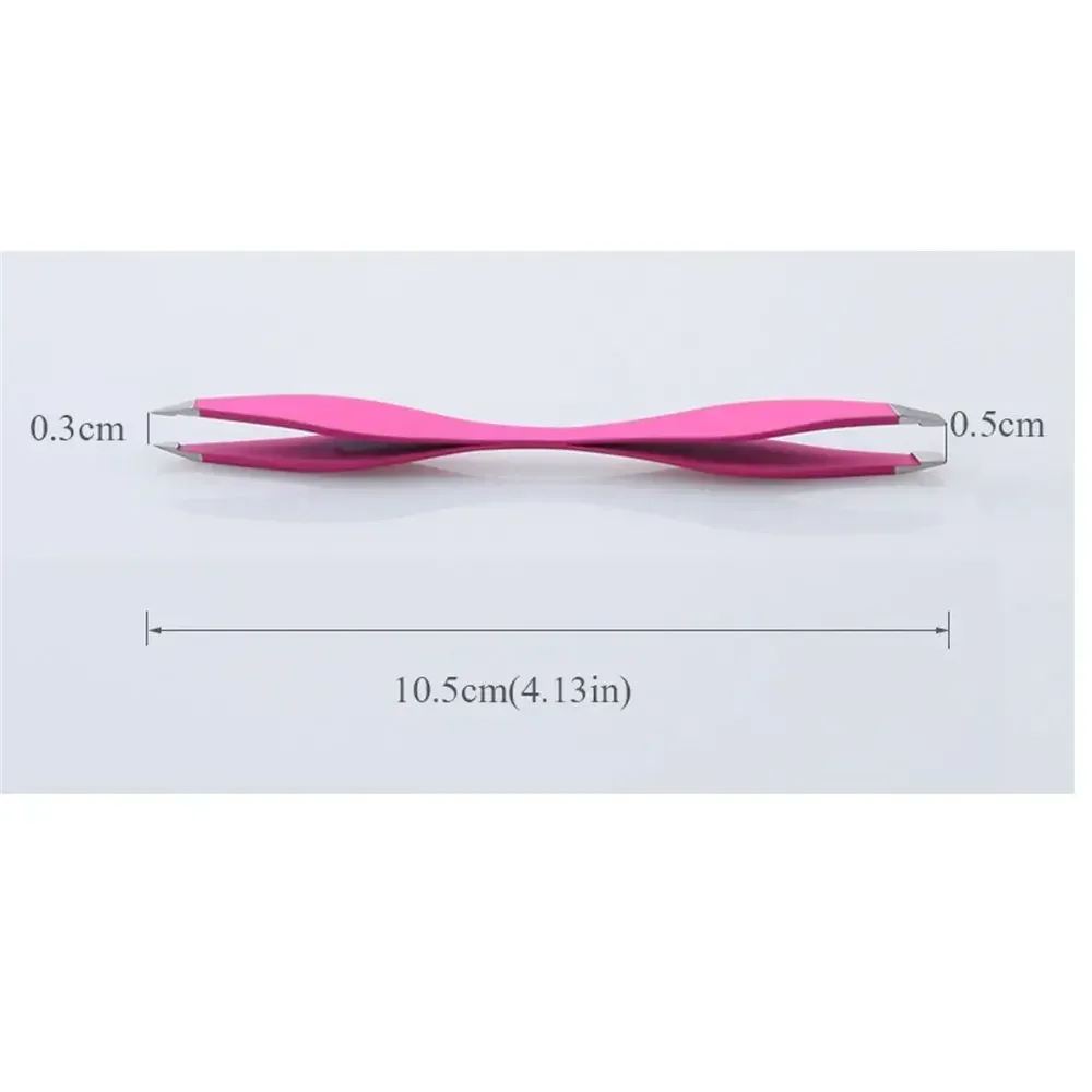 Double Ended Makeup Eyebrow Tweezers Rose Beauty Tools  Anti-static Eyelash Extension Tweezer Pinset For Trim Eyebrows