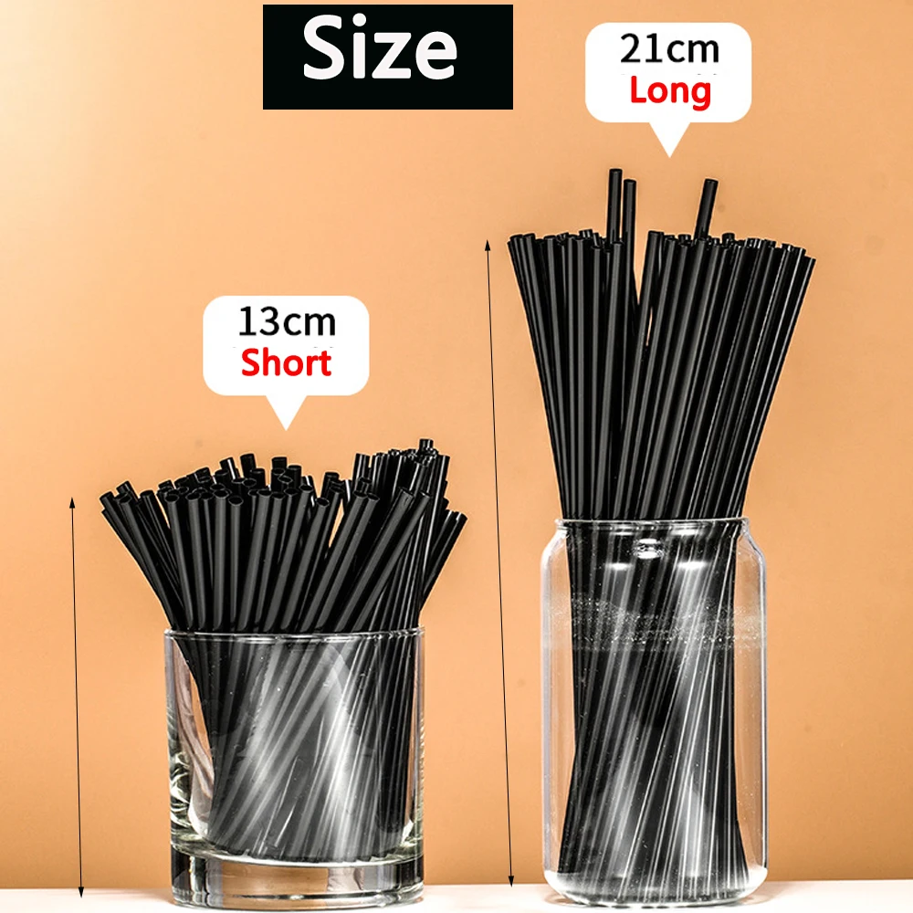 Description Picture 5 of item50/100/2000PCS Black Straws Flexible Drinking Straws Curved Bendable Plastic Drink Tube Straw Wedding bar Party Accessory