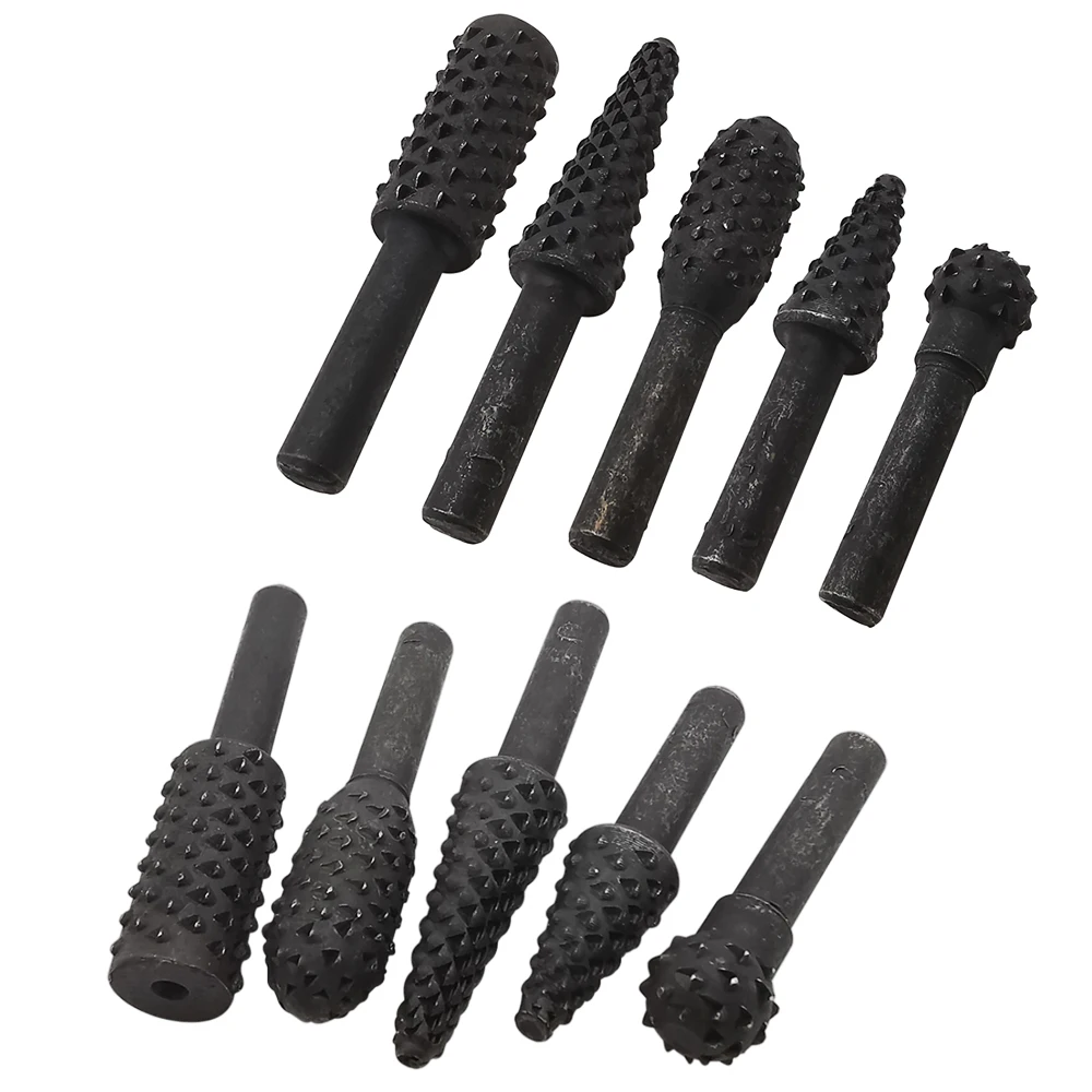 10pcs Rotary Rasp Set Drill Bits Metal Rotary Burr Drill Bit Wood File