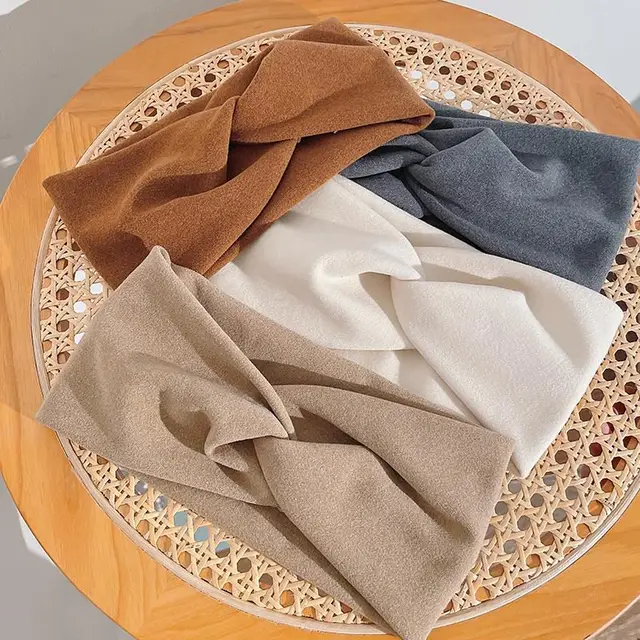 Fashion  Autumn Winter Wide Edge Cross Stretch Fabric Women Girl Headband Headpiece Turban Bandage Hair Accessories Headwear 2