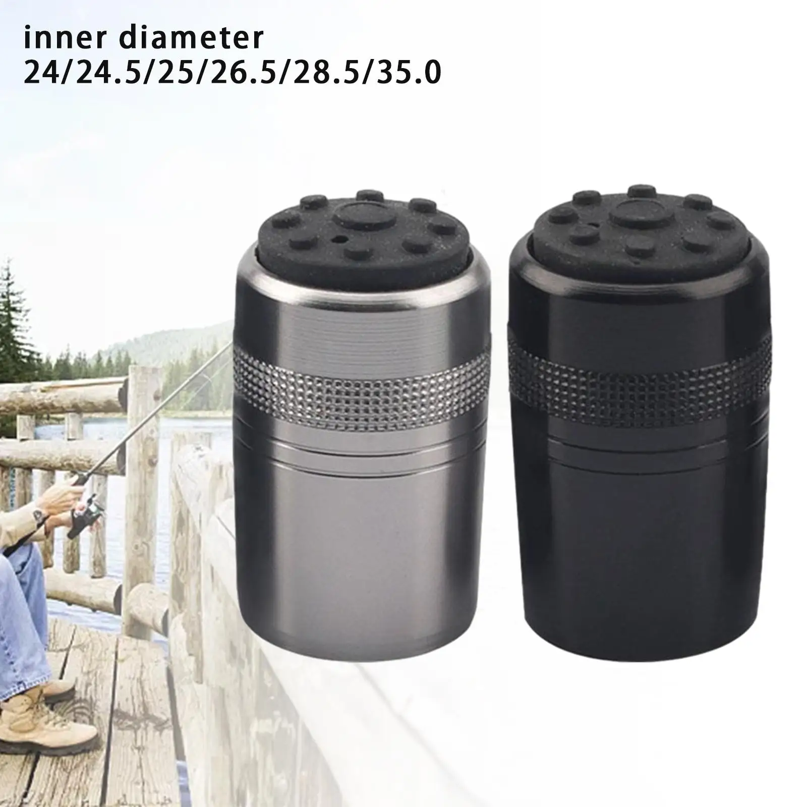 Fishing Rod Butt Cap Fishing Pole End Cap Durable with Drain Hole Protector Rear Cover for Building Modification Accessories