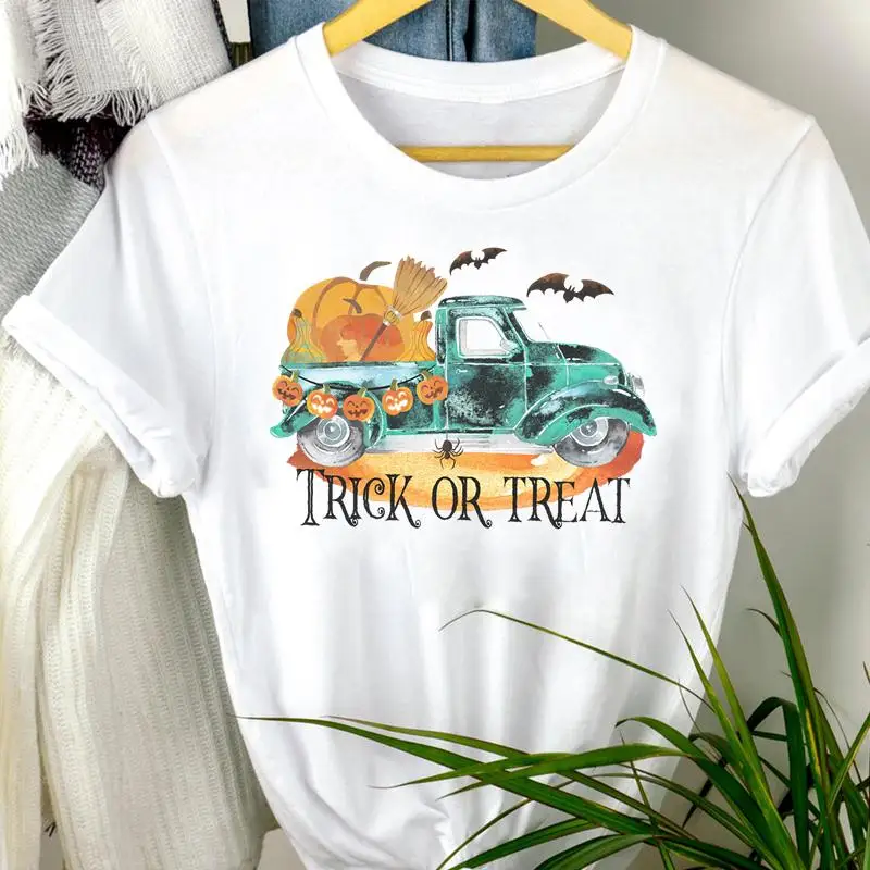 

Women Pretty 2022 Style Trend Cute Autumn Halloween Fall Thanksgiving 90s Cartoon Print Tshirt Nice Tee Top Graphic T-shirt