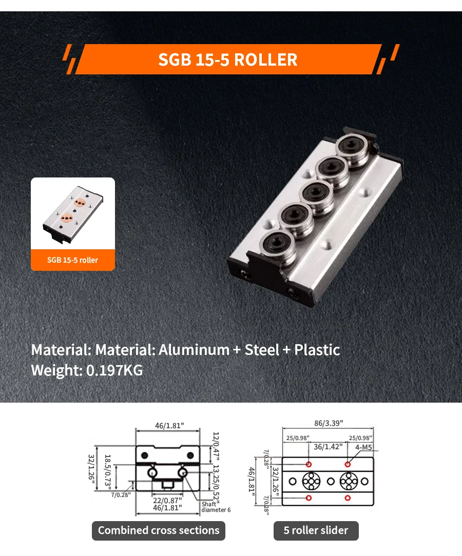 2PCS Integrierte Dual-Achsen Linearführung SGR20N SGR20 1200-2500mm + 4PCS Roller Sliding SGB20N/20 mit 3/4/5 Rad Schloss Aluminium – Detail 39