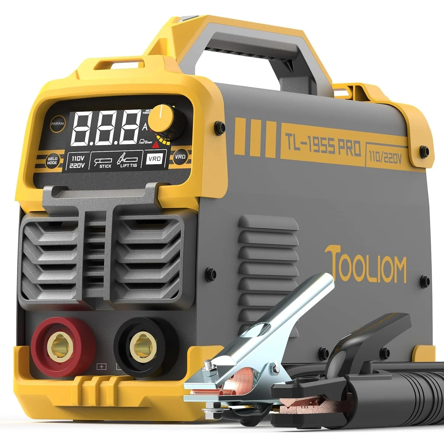 TOOLIOM 195A Stick Welder 110/220V Dual Voltage Lift TIG Welder LCD Display IGBT Inverter with Hot Start/Arc Force Adjustable