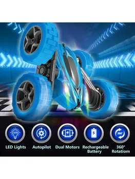 Remote Control Car Double Sided 360°Rotating RC Cars with Headlights Rechargeable Race Stunt Toy Car Christmas Birthday Gifts 2
