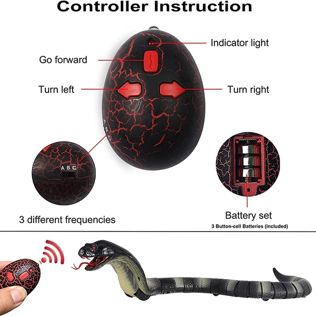 Infrared Remote Control Snake RC Snake Cat Toy And Egg Rattlesnake Animal Trick Terrifying Mischief Kids Toys Funny Novelty Gift 5