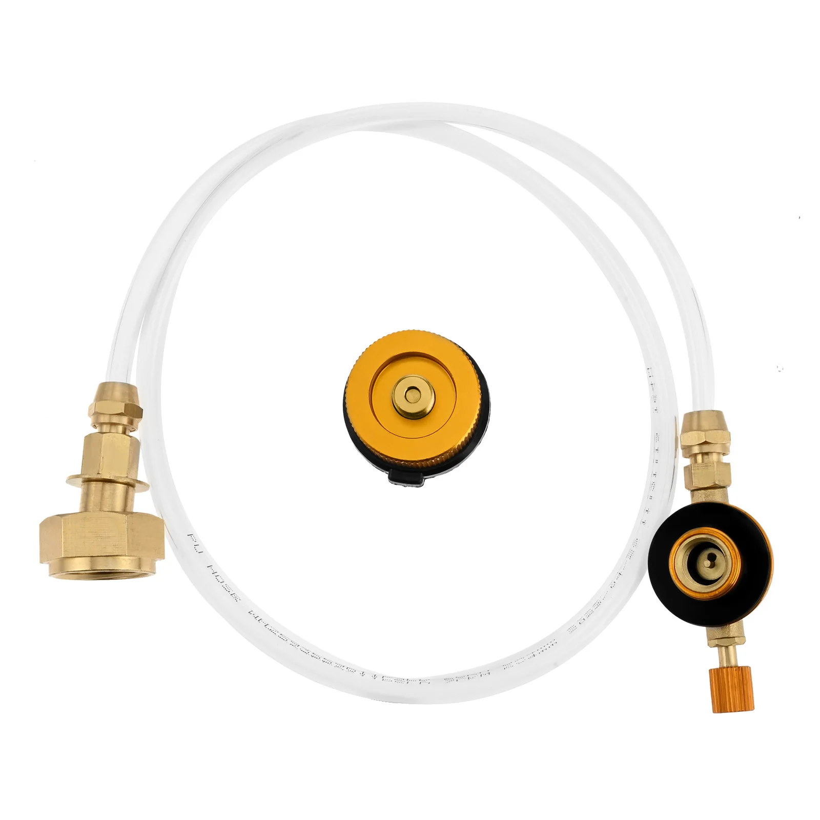 Camping Gas Stove Refill Adapter with Hose LPG Long/Flat Tank Filling OD/CB Can Connector European German Outlet Charging Valve