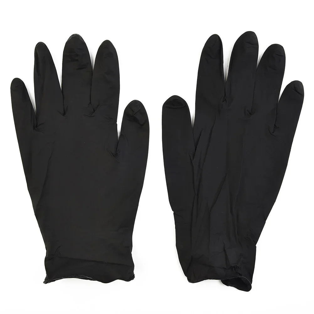 Pure Nitrile Gloves 100 Pcs S M L Disposable Household Latex Free Protective Gloves Black For Home Cleaning Food Industry TOOLS