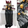 35 x 72 inch Black Cheesecloth Gauze Table Runner Wedding Decor Boho Arch Draping Gauze Event Centerpiece Shower Runner 1