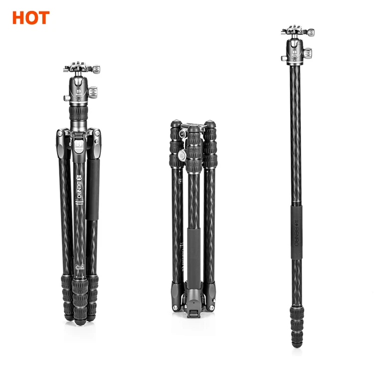 

Free Shipping 4 Sections Carbon Fiber Double Panoramic Photography Monopod Camera Tripod For Low-Level Photography