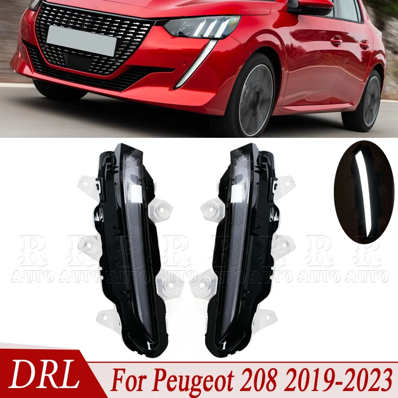 For Peugeot 208 2019 2020 2021 2022 2023 LED Daytime Running Light