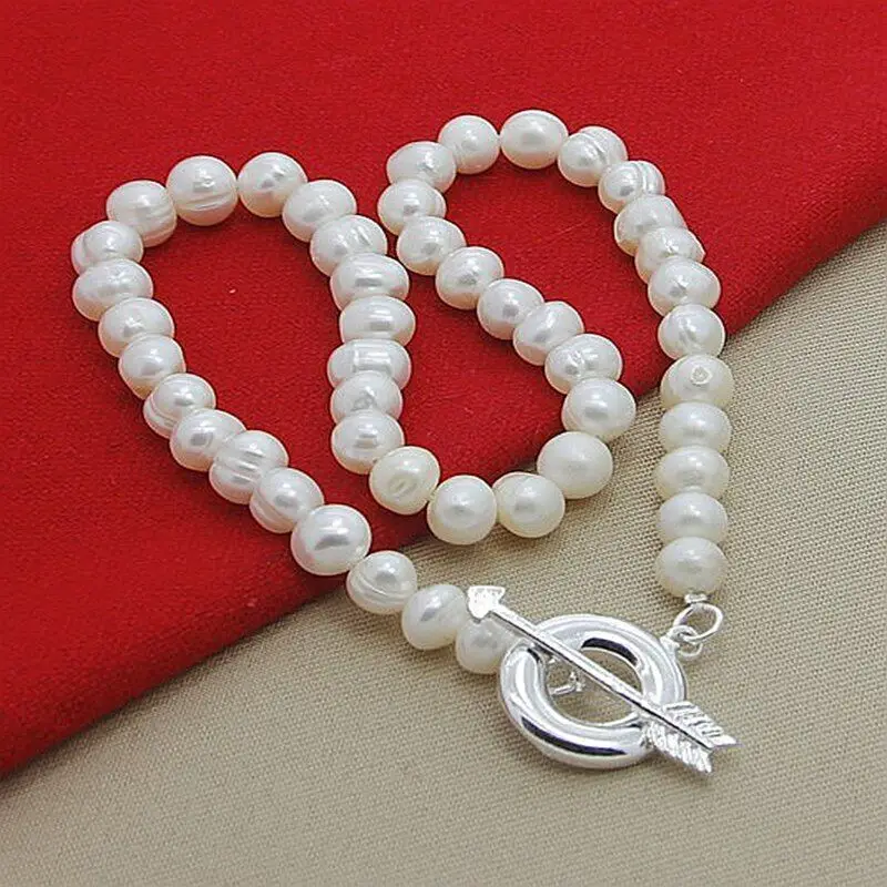 

Freshwater Splendor 925 Sterling Silver Natural Pearl Necklaces Chain Jewelry