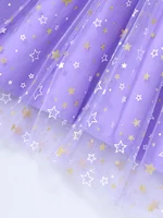 Robe douce et élégante pour filles, robe en maille étoile à manches courtes à la mode avec petit sac inclus 6