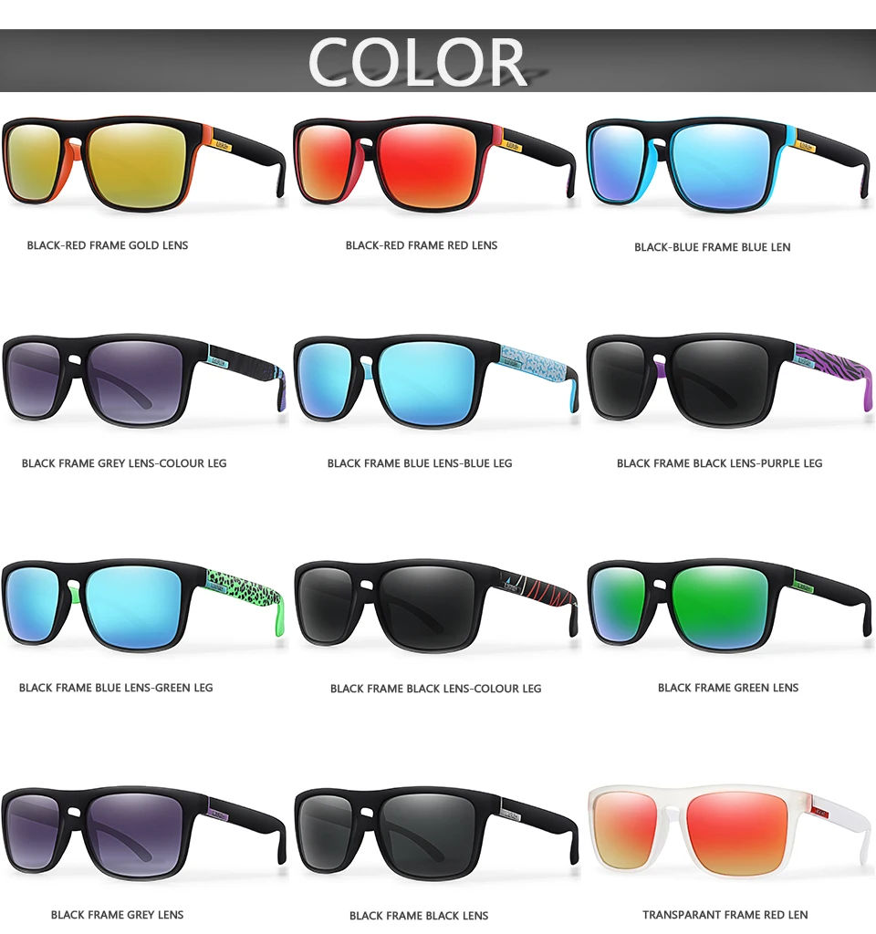 LOISRUBY Brand Design Square Cycling Sunglasses Men Polarized Sun Glasses UV400 Eyewear Women Shades oculos de sol_voghion.com