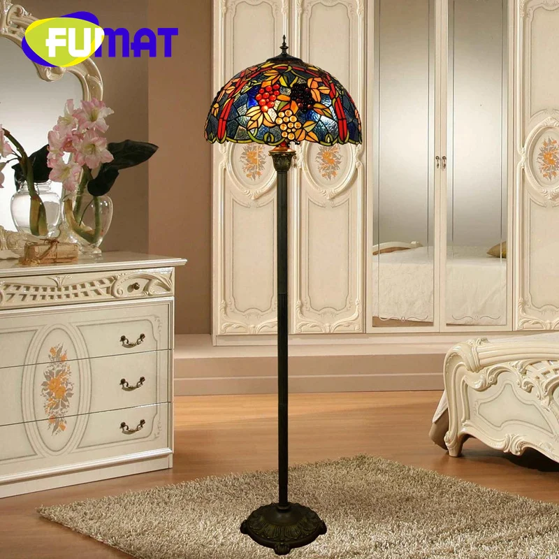 

FUMAT Tiffany stained glass Baroque floor lamp Art Deco Living Room Dining Room Bedroom Bedside Hotel tripod lamp