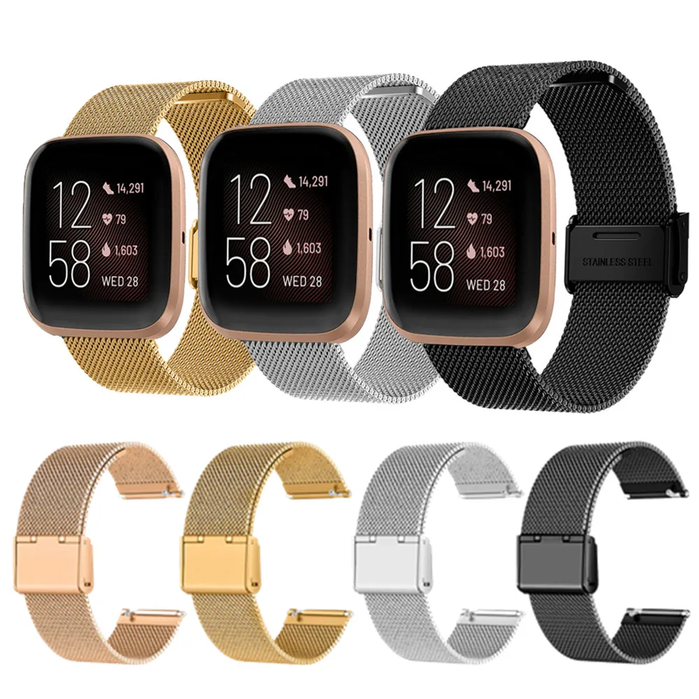 

Браслет для часов, Металлический Стальной ремешок для Fitbit Versa 2/Versa lite, сменный Браслет для Samsung Galaxy 46/42 мм Active 2