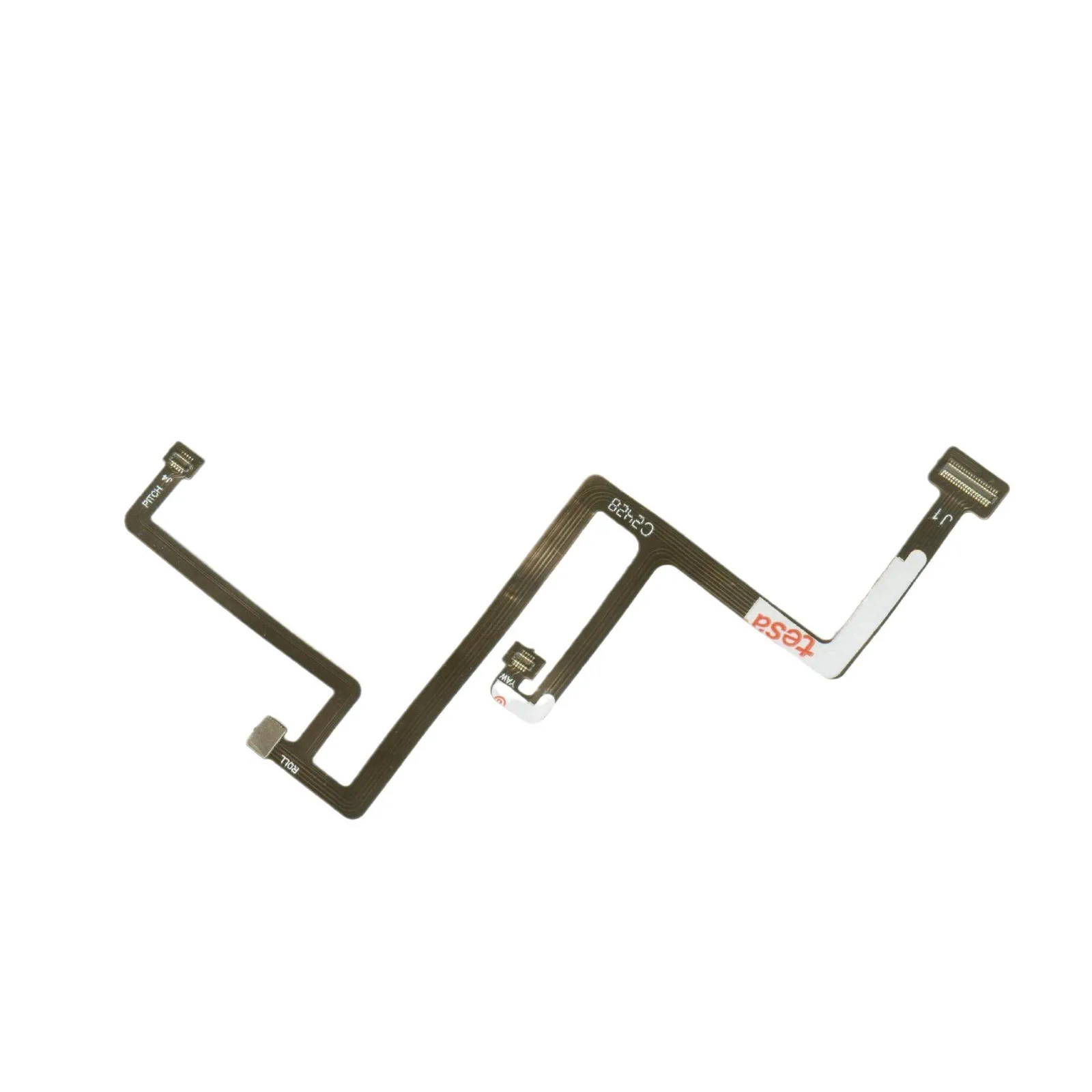 Câble plat flexible pour transmission d'image de caméra PTZ Hubsan Z37Pro, plié pour montrer sa flexibilité, fond neutre