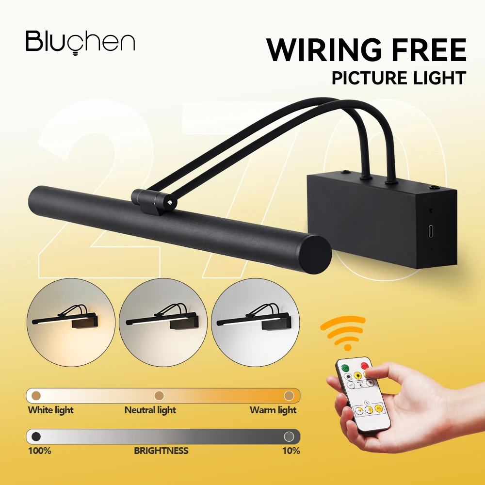 Rechargeable-LED-Wall-Light-Wireless-Remote-Control-Dimming-Bathroom ...