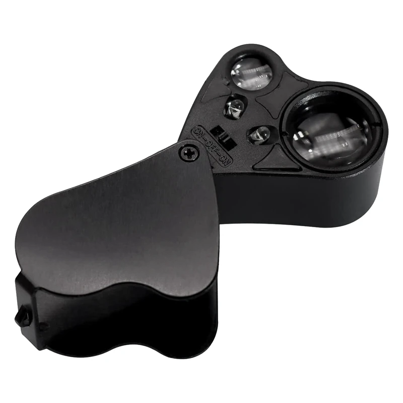 

30X 60X Illuminated Jewelers Loupe Magnifier Foldable Jewelry Magnifier Magnifier With Bright LED Lighting For Gems