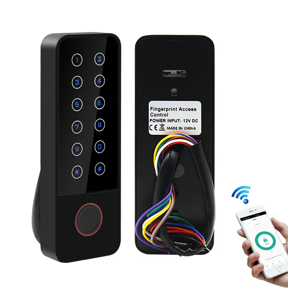 Fingerprint Access Control Keypad Fingerprint Door Opener Outdoor Waterproof Zinc Alloy Tuya Smart App Wifi Fingerprint Access Control Keypad Door Opener with Magnetic Detection Alarm