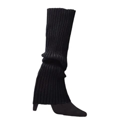Y1UB Lady Warm Gothic HIp Hop Rock Socks Rainbow Striped Ribbed Knit Leg Warmers