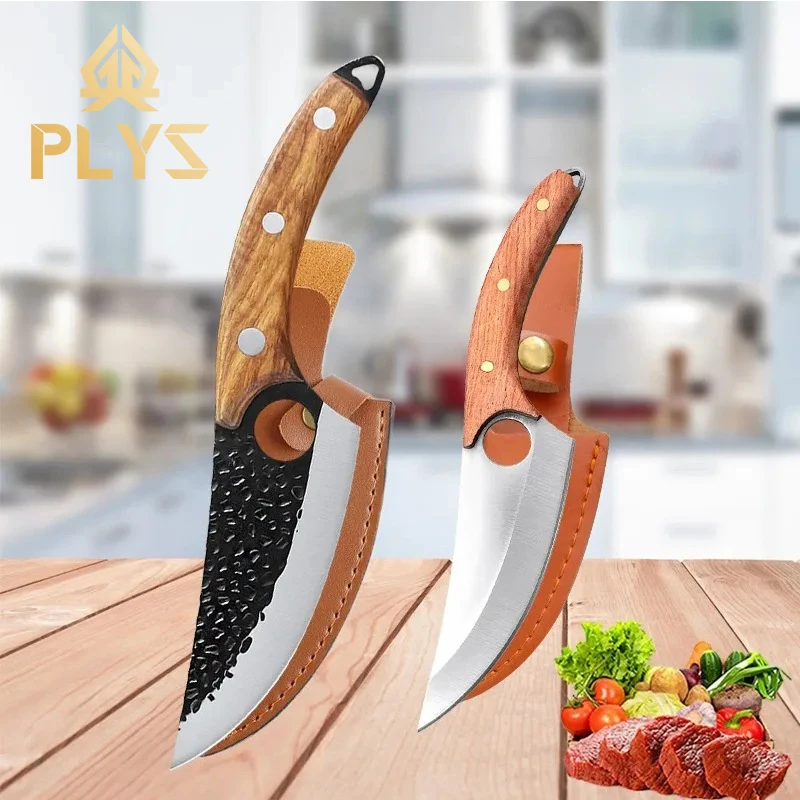 Kitchen Knife 1pc/2pc Stainless Steel Boning Knife Meat Cleaver Vegetable Slicing Knife Sharp Fruit Wooden Handle kitchen knife meat cleaver