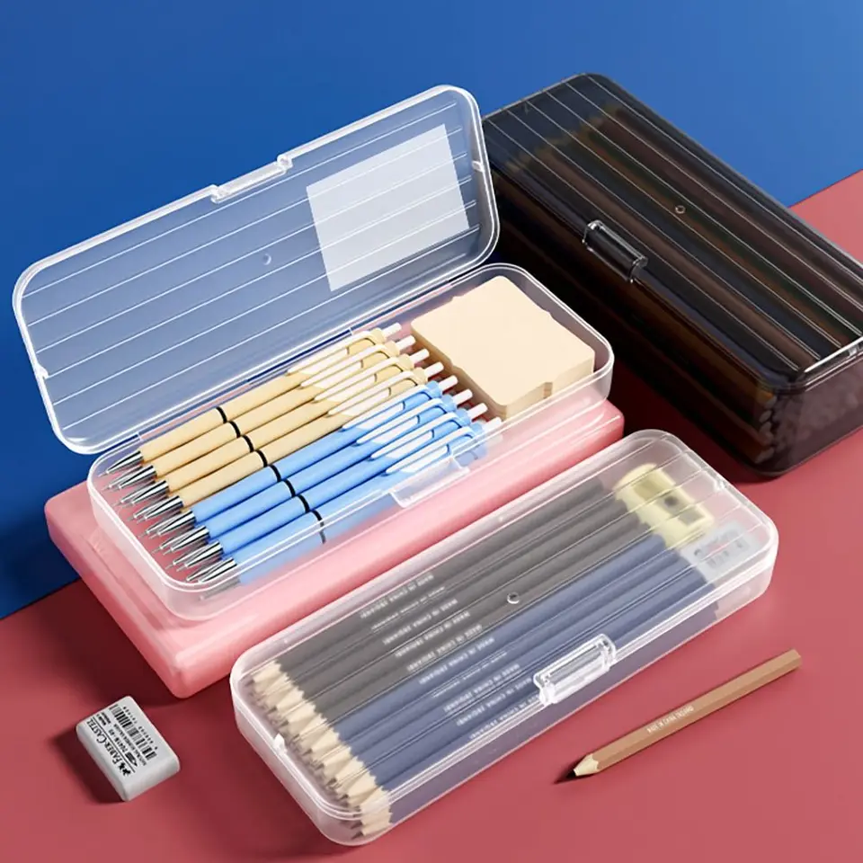 2 Astucci Trasparenti Portamatite – PVC Impermeabile, Grande Capacità, Per Viaggi, Esami E Ufficio - 2