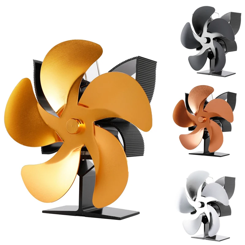 

SF902S Thermal Power Fireplace Heater Five Blades Fireplace Heating Fan Safe Home Fireplace Fan Efficient Heat