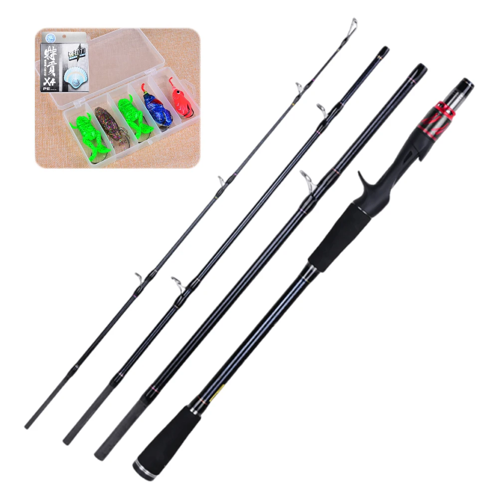 1.8M Fishing Rod 4 Section Spinning Casting Lure Fishing Rod Ultralight Portable Pole for Freshwater Saltwater