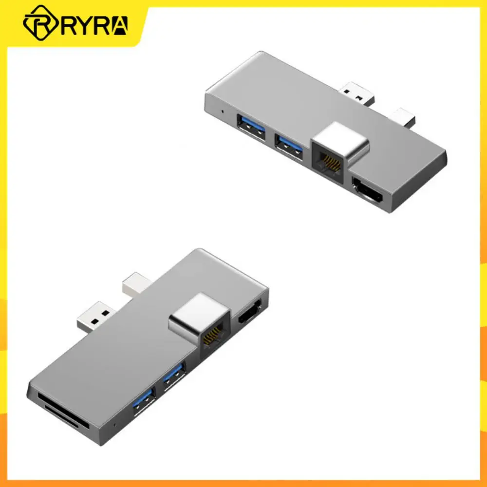 

RYRA 1PC USB-C Hub Docking Station USB3.1 Gen1 4K HDMI-compatible Adapter SD/TF Card Reader RJ45 100M Network Converter