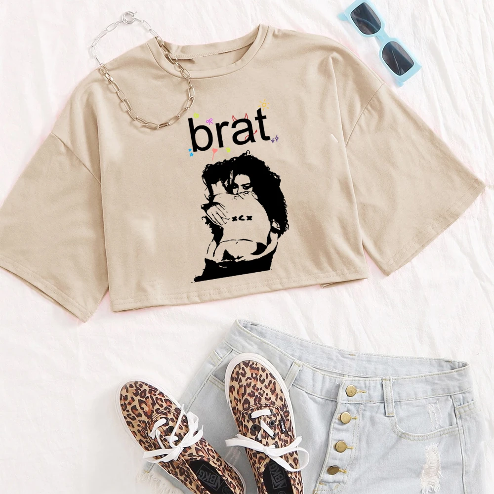 

Футболка Charli XCX Brat с новым альбомом, модная мужская и женская футболка, Короткие топы