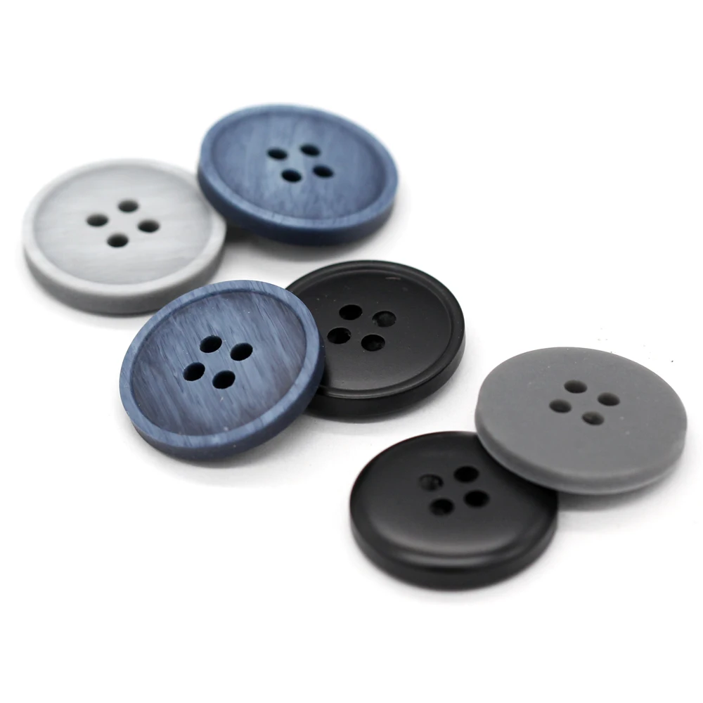 EQUBO 10Pcs 15/20mm Round Black Blue Grey Resin Buttons for Clothing Fashion Men Coat Suit Jacket Sewing Accessories Wholesale 3