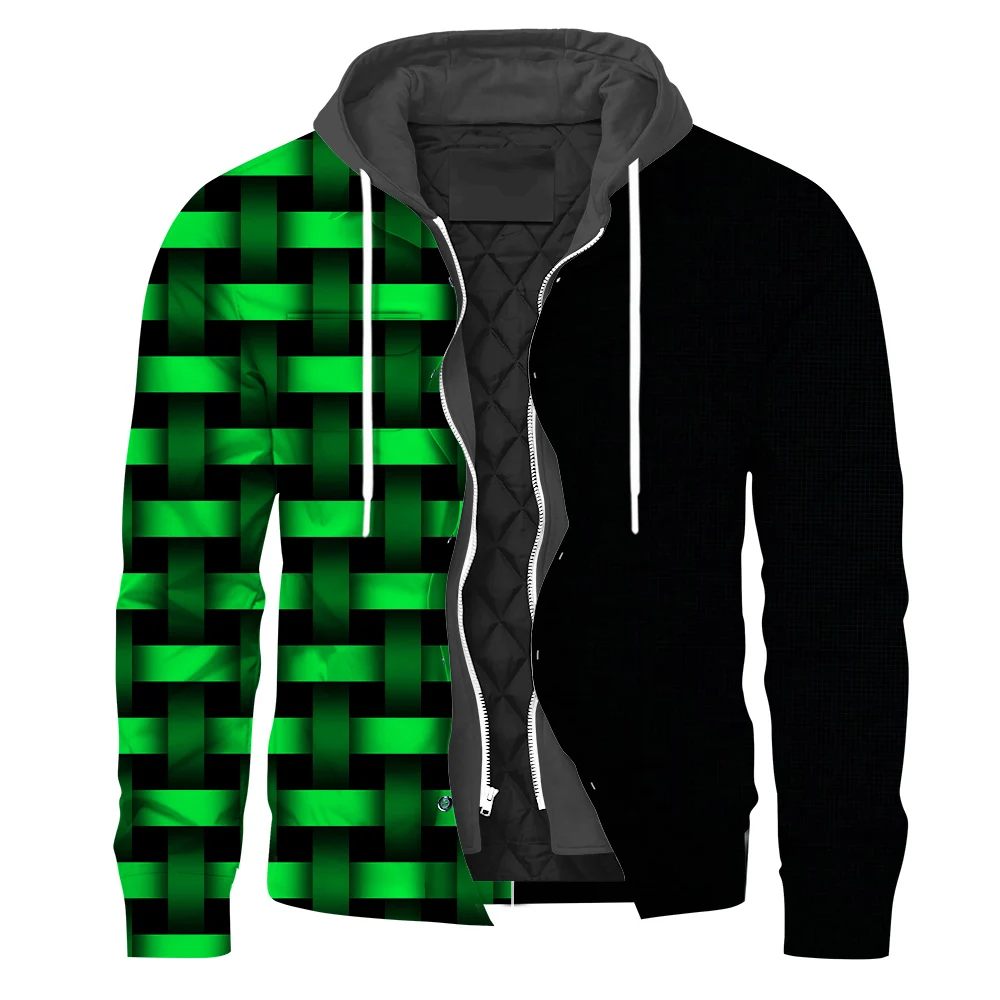 

CLOOCL Men's Jacket Harajuku Fashion Woven Pattern Printing Hoodie Long Sleeve Winter Autumn Top Irregular Zippered Hoodie