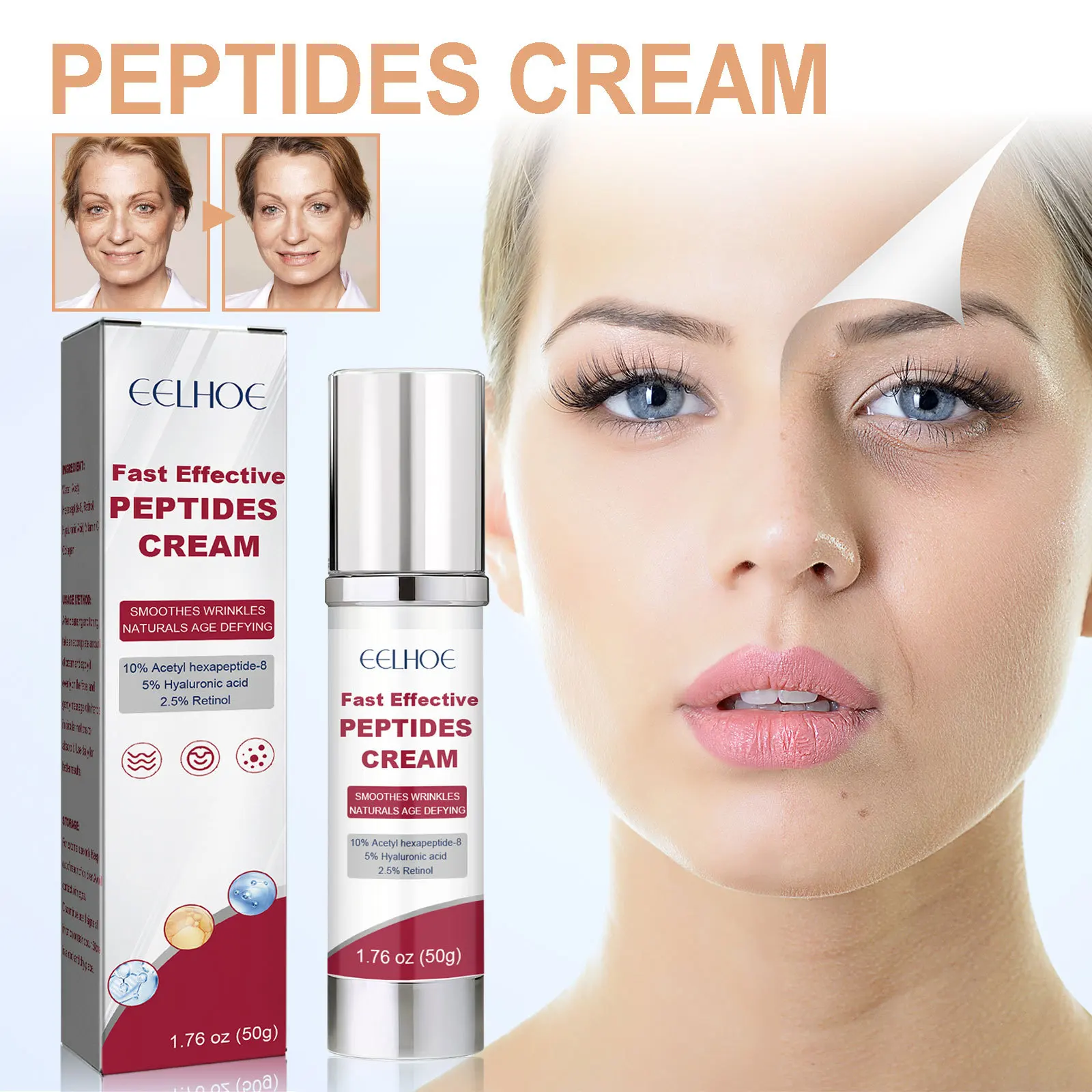 

Крем с гиалуроновой кислотой Retinol Fades тонкие линии кожи уменьшает морщины улучшает сухость даже тон кожи успокаивающий антивозрастной крем