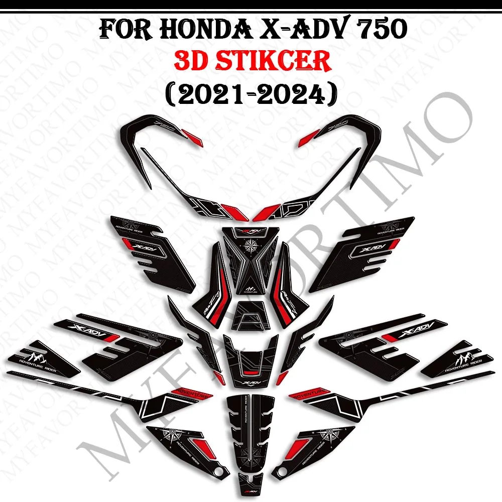 For Honda X-ADV XADV X ADV 750 2021 2022 2023 2024 Protective Tank Pad Wheel Stickers Decals Body Fender Shell Fairing